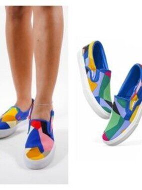 Vera Bradley Pop Art Canvas Sneakers Size 8.5